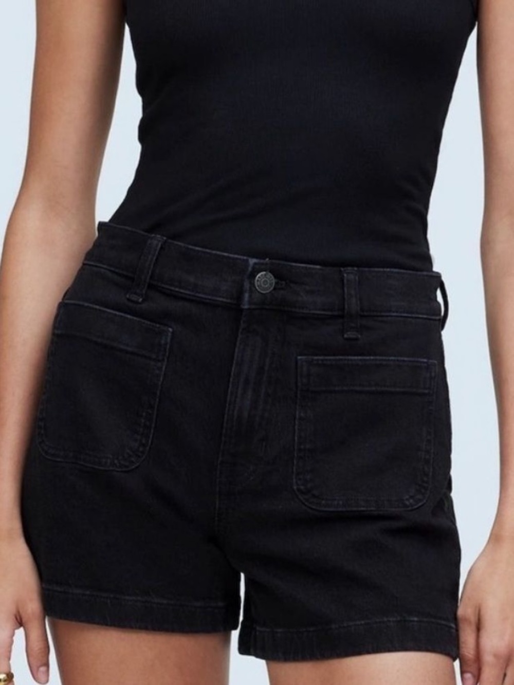 Madewell Black Denim Emmett Short Patch Pocket Edition 30